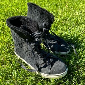 UGG Australia Croft double diamond black suede ankle sneakers